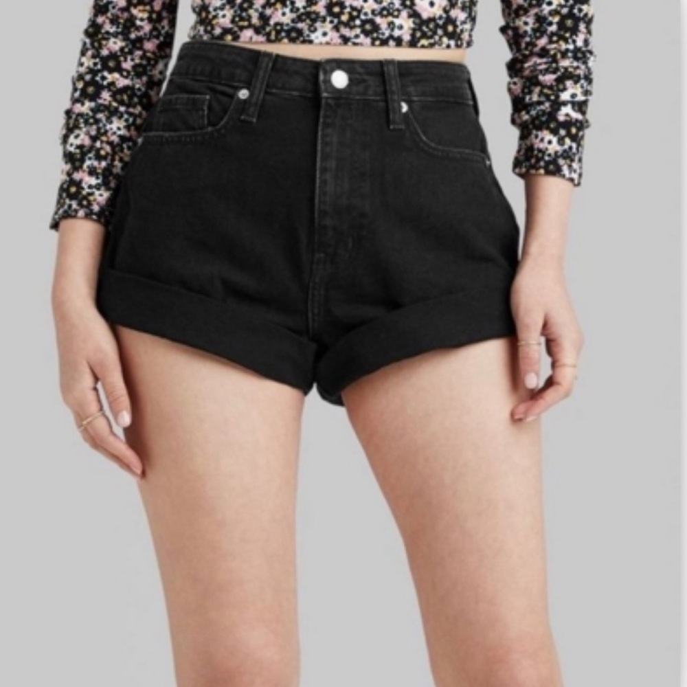 Wild Fable Denim Highest Rise  Mom Shorts in Black